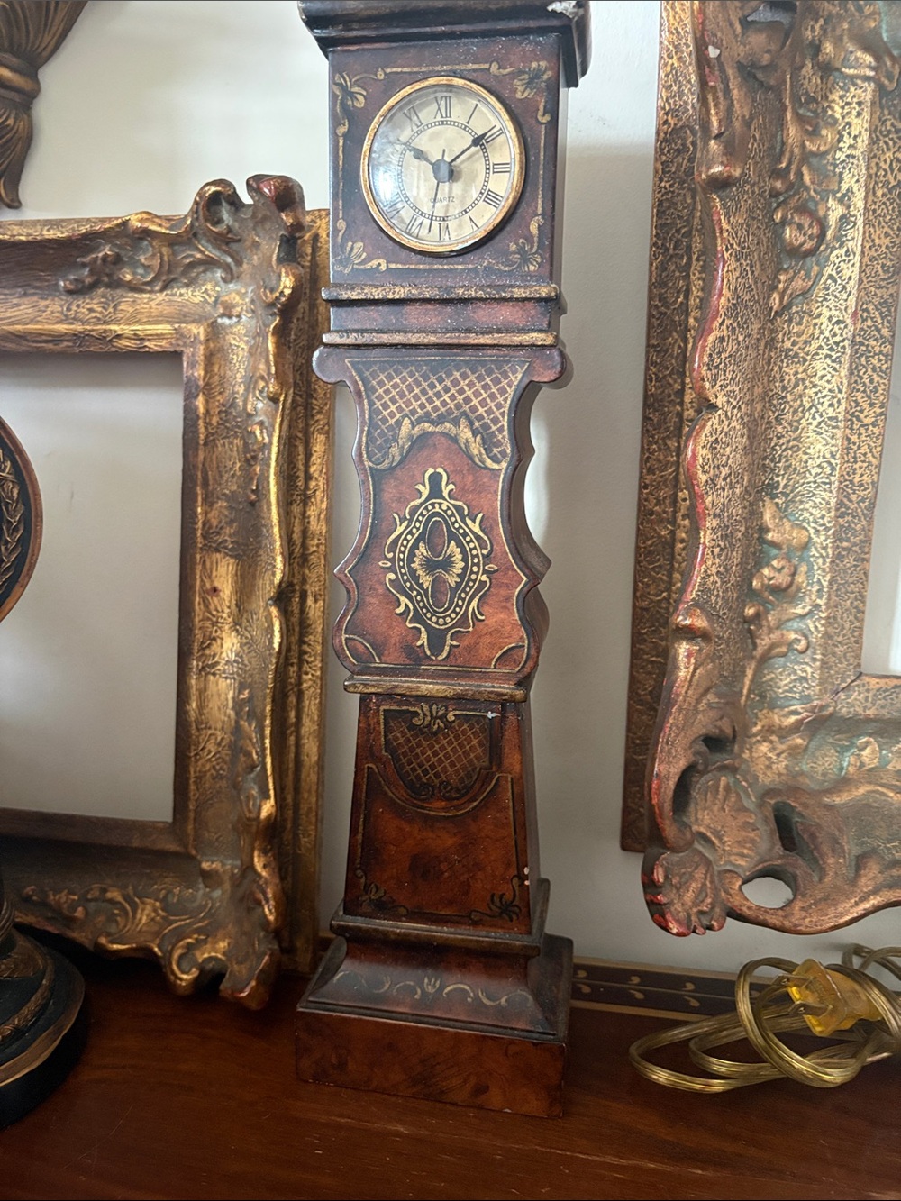 Bombay Brown and Gold Ornate Mantel Clock